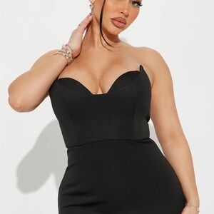 Fashion Nova Elegant Black Strapless Dress